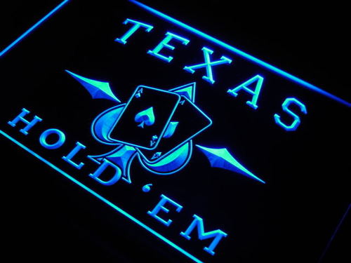 Texas Hold'em Poker Casino Neon Light Sign